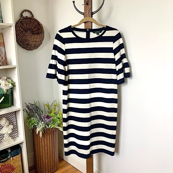 NWT Lauren Ralph Lauren Kitsu Striped Dress - Picture 7 of 16